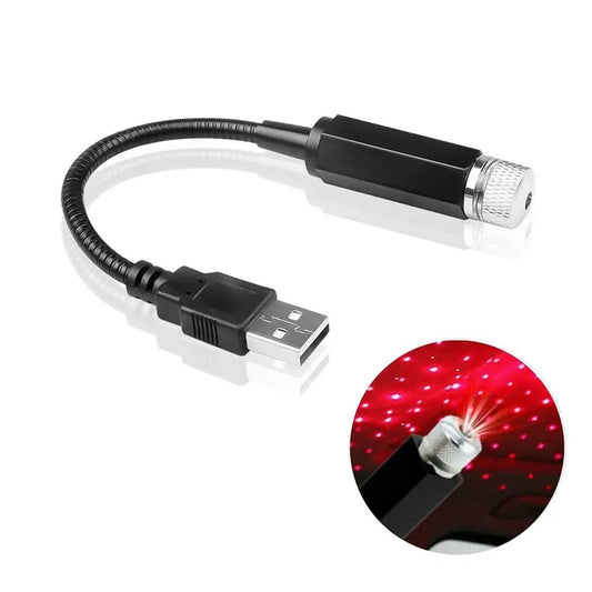 Romantic LED RED Starry Sky Night Light 5V 1A USB Plug Red Galaxy Star Projector Lamp for Car Roof Room Ceiling Decor