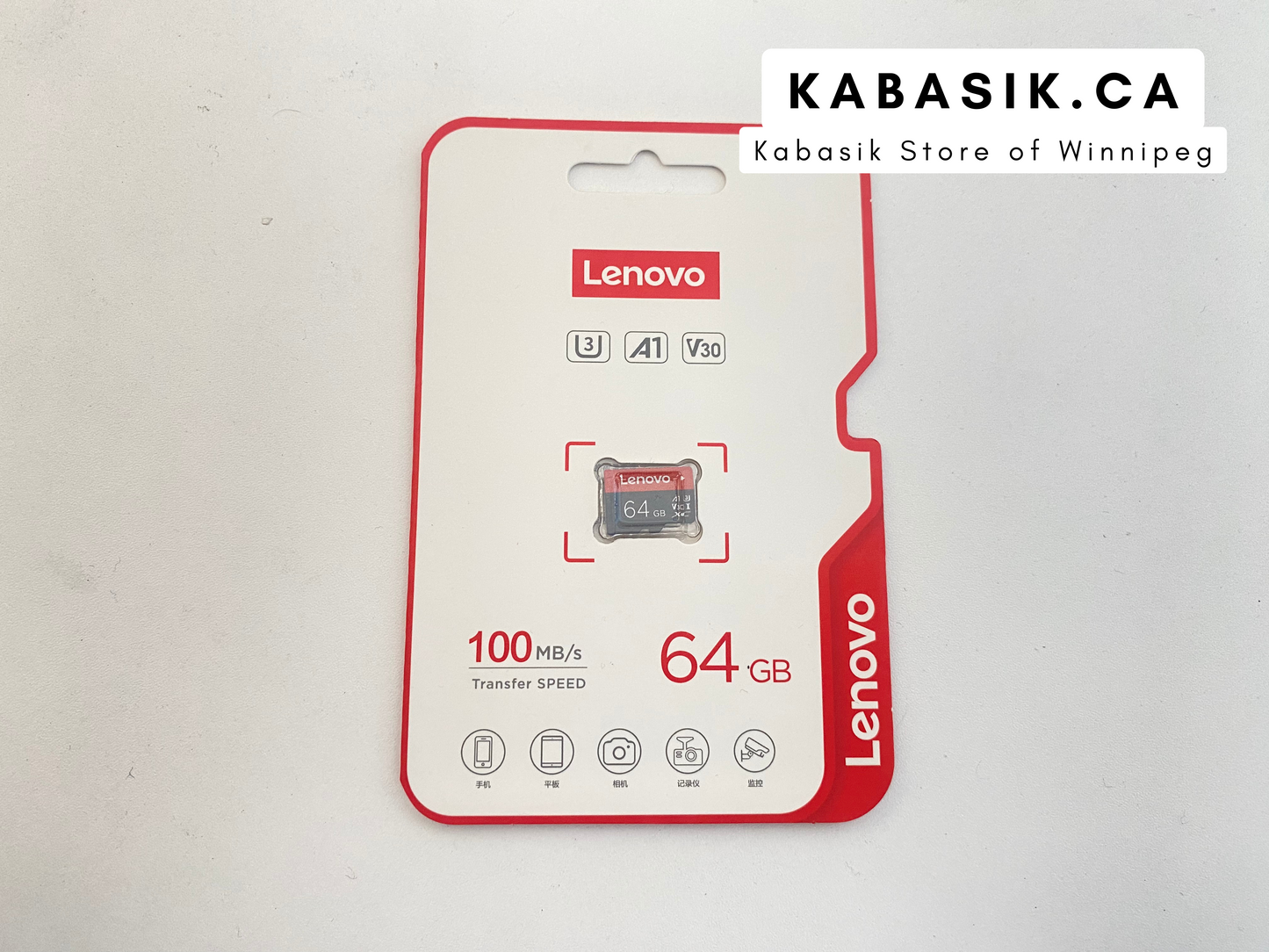 Lenovo Memory Card 64GB U3 V30 4K Full HD Micro SD TF card