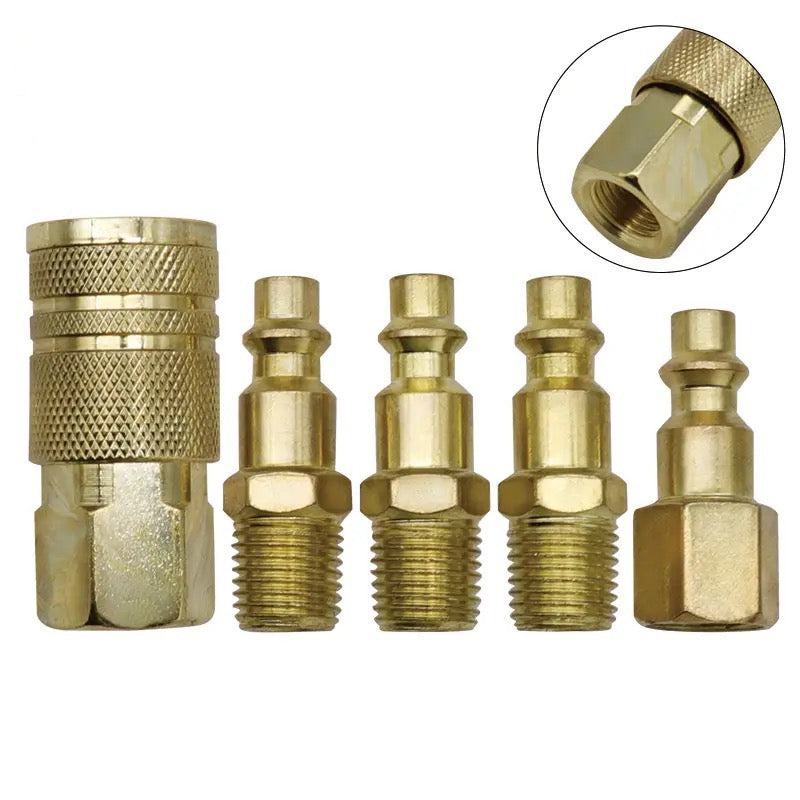 5pcs 1/4" Fittings Set for Air Hose and Air Tools