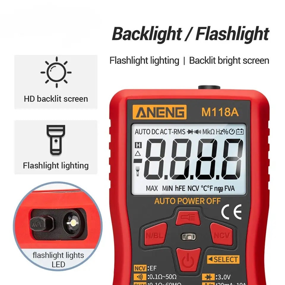 ANENG M118A Digital Mini Multimeter Tester with NCV