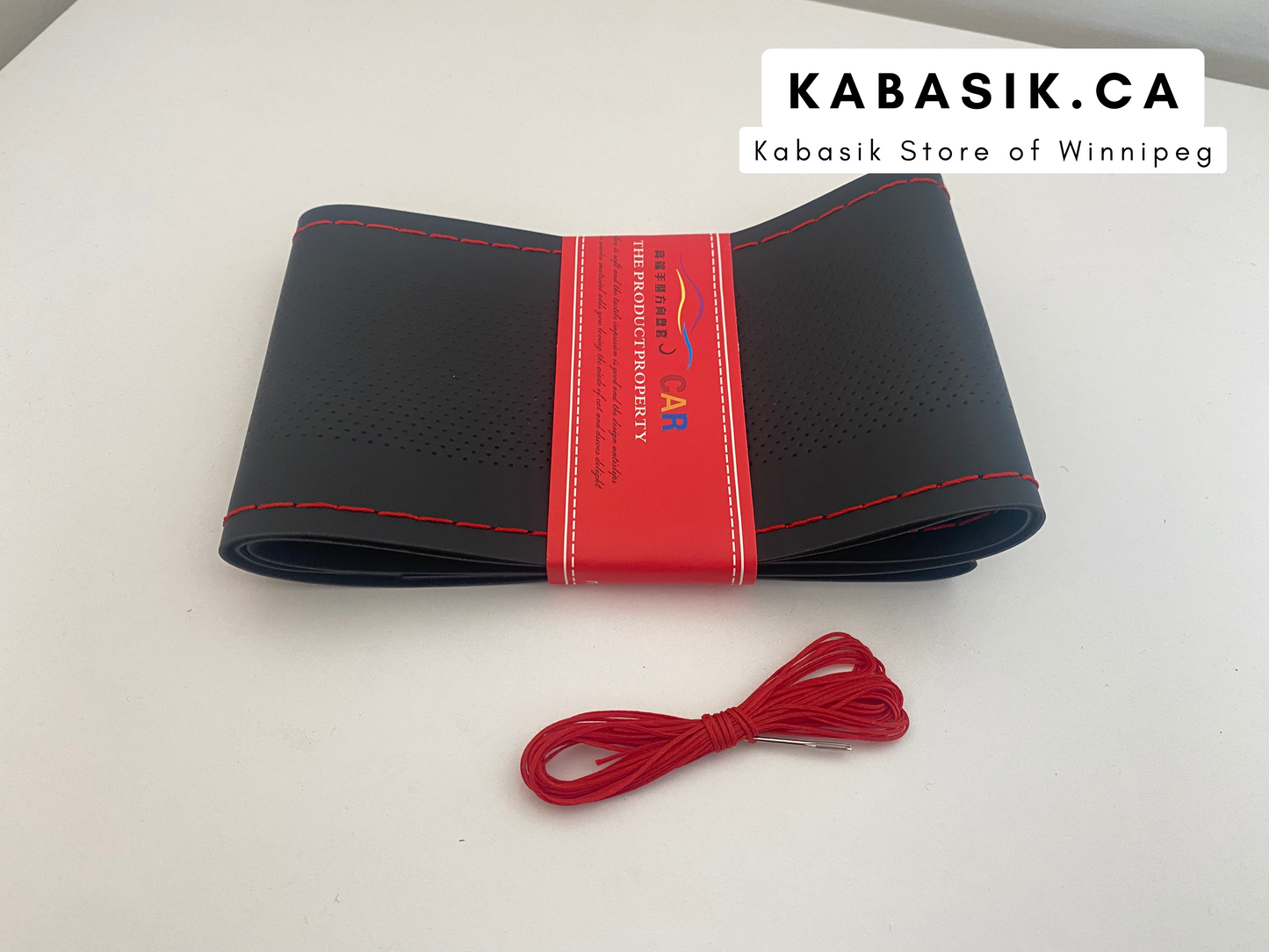 38cm DIY Car Steering Wheel Cover Fiber Leather Thread Artificial Leather Car Covers Suite Auto Accessories