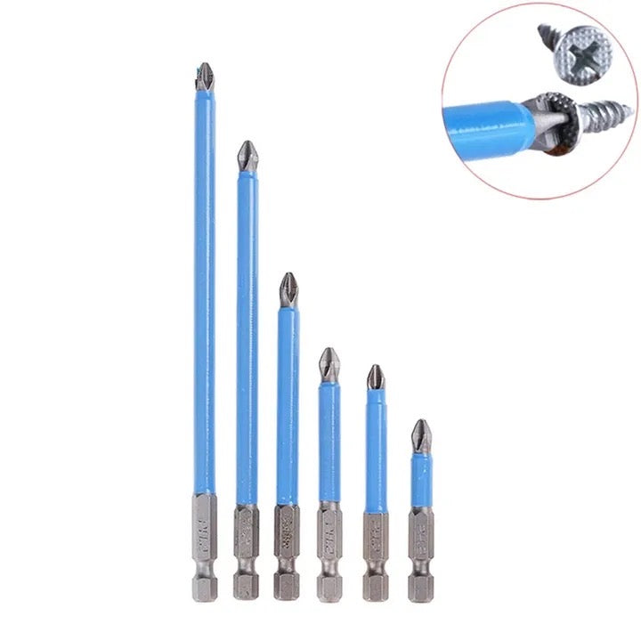 6pcs 50mm-150mm PH2 Phillips Head Screwdriver Drill Bits Set Hex Shank Magnetic Non Slip