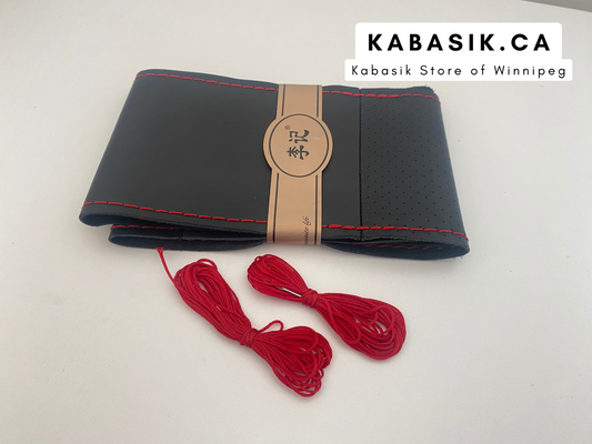 Genuine Leather Steering Wheel Cover For Car Universal 38cm Braiding Steering Wheel Protector Cover Anti Slip Wear-resistant