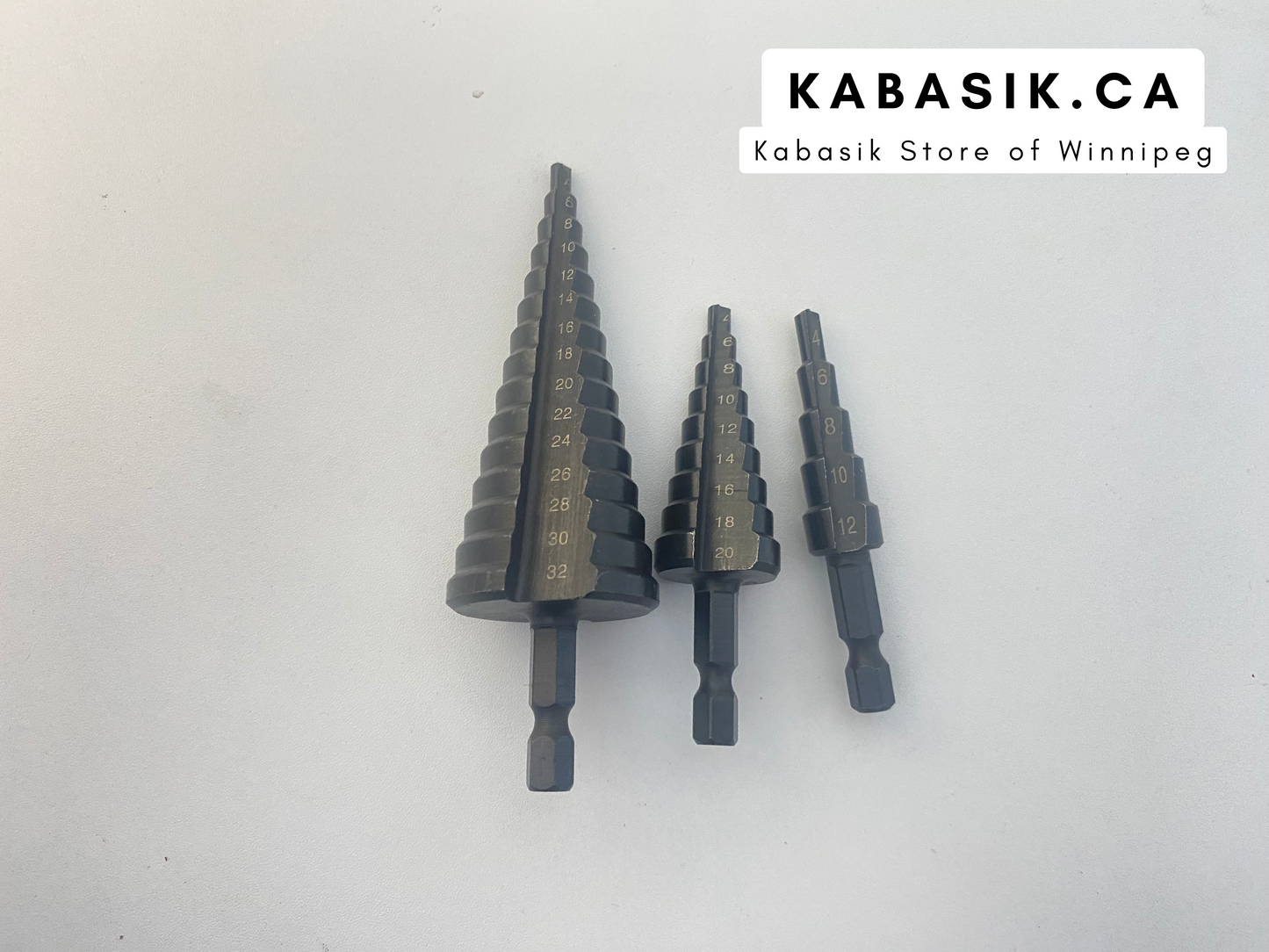 3pcs Hexagonal Step Drill Bits  4-12/4-20/4-32mm