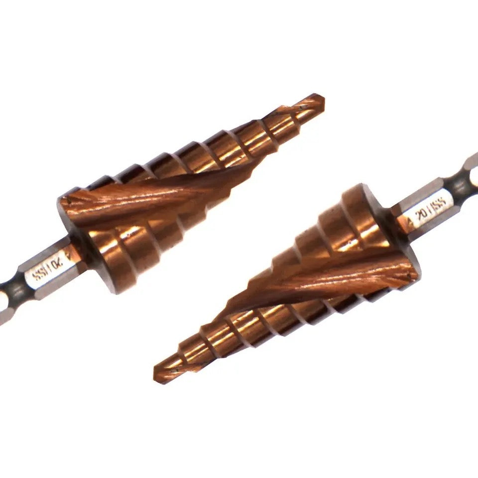 1pc Cobalt Containing Hexagonal Spiral Step Drill Bit 4-20mm