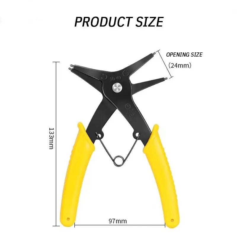 Circlip Pliers 2 in 1 Internal and External Dual Purpose Pliers