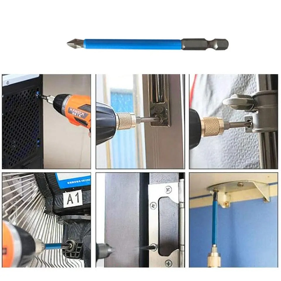 6pcs 50mm-150mm PH2 Phillips Head Screwdriver Drill Bits Set Hex Shank Magnetic Non Slip