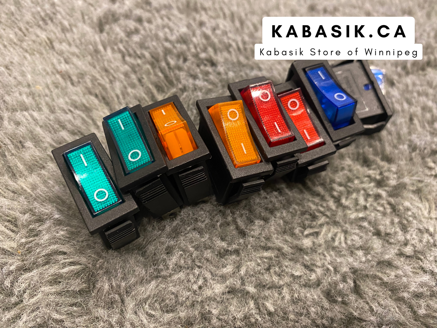 8Pcs AC 250V/15A, 125V/20A Illuminated LED On/Off SPST 3 Pin 2 Position Mini Rocker switch