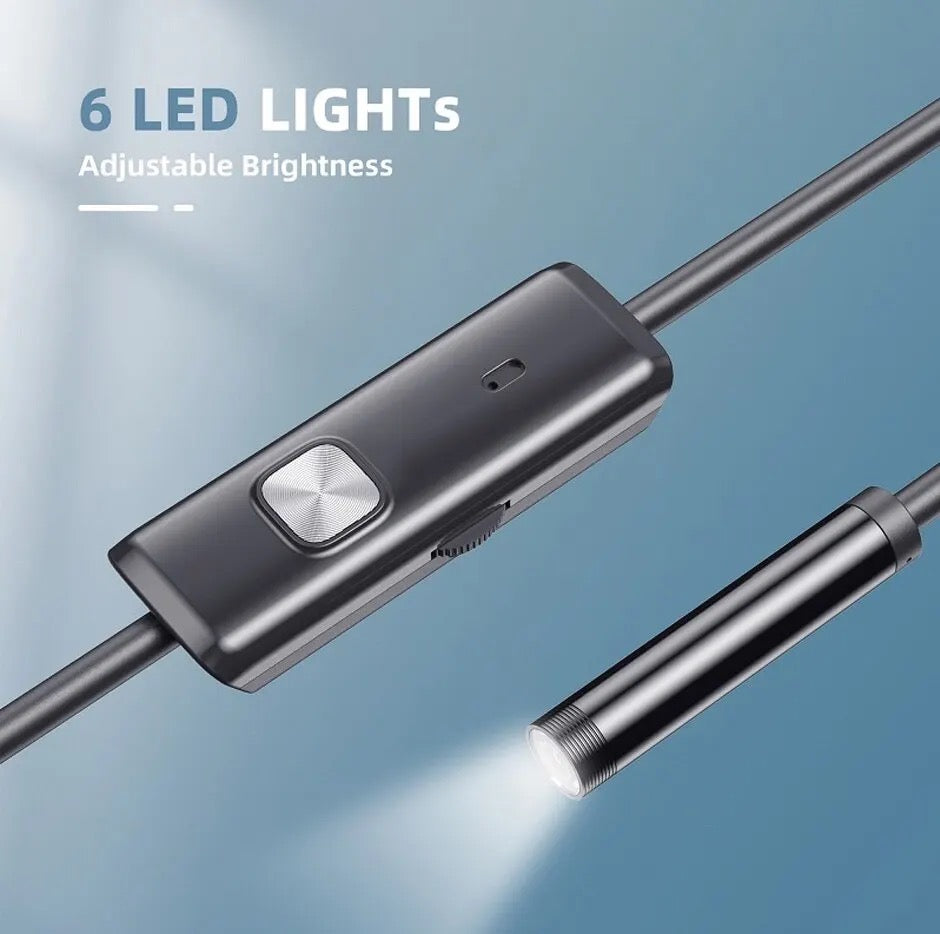 Android Endoscope 5.5mm Borescope Inspection Snake Camera Waterproof with 6 LED Lights Compatible with Android Phone PC