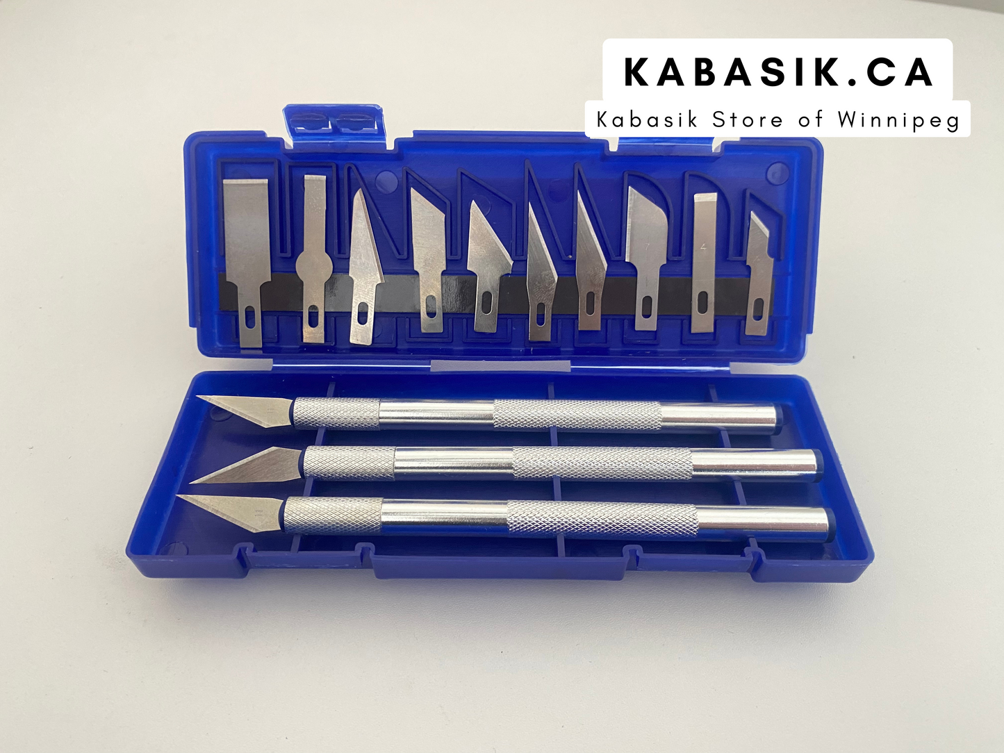 13Pcs Metal Carving Knife Pen Style Blue Box V1