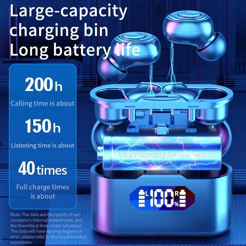 X37 Wireless Bluetooth Earphones Headphones Outdoor Sports Headset 5.3 With Charging Bin Display Touch Control