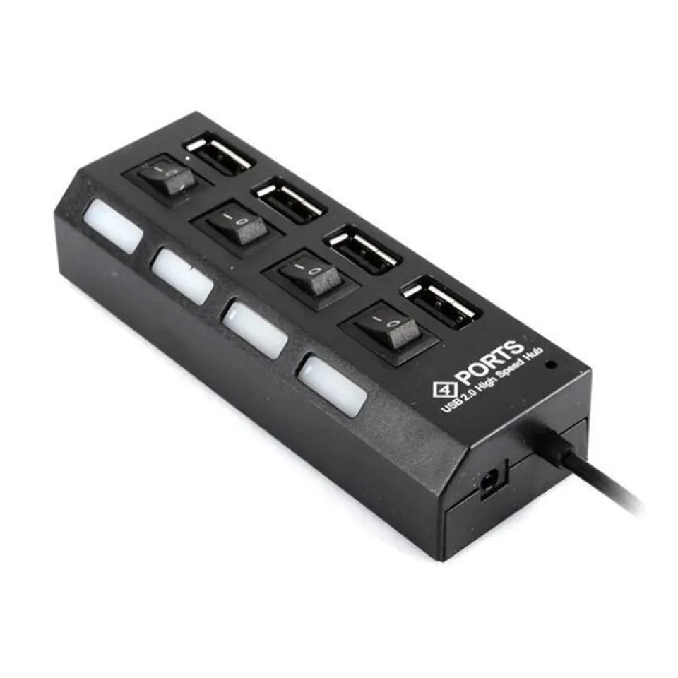 4-Port Usb 2.0 Hub One Drag Four Splitter Hub Plug And Play