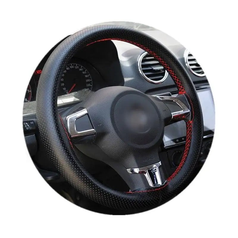 38cm DIY Car Steering Wheel Cover Fiber Leather Thread Artificial Leather Car Covers Suite Auto Accessories