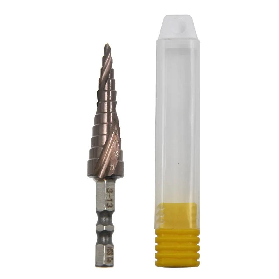 1pcs Hexagonal Spiral 3-13mm Cobalt Containing Step Drill Bit