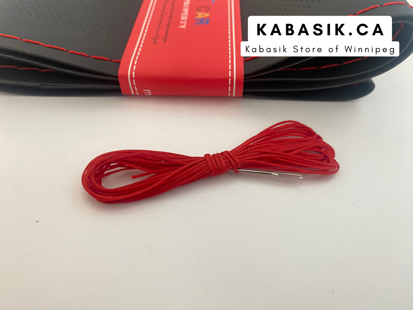 38cm DIY Car Steering Wheel Cover Fiber Leather Thread Artificial Leather Car Covers Suite Auto Accessories