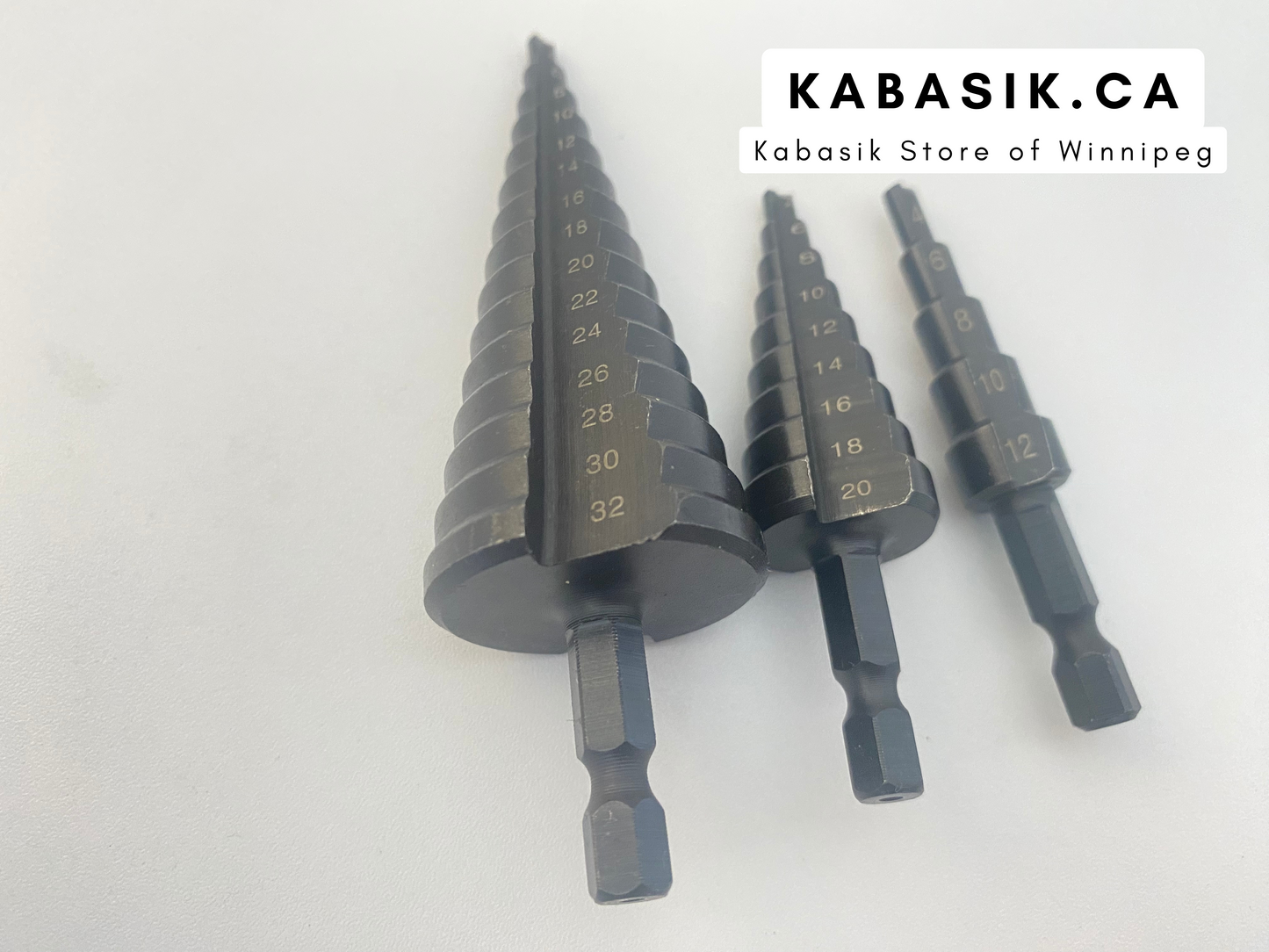 3pcs Hexagonal Step Drill Bits  4-12/4-20/4-32mm