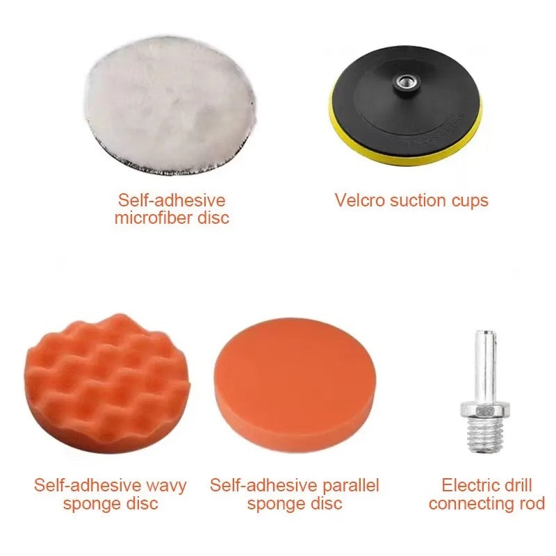 11pcs Polishing Sponge Plate Set With Drill Adapter