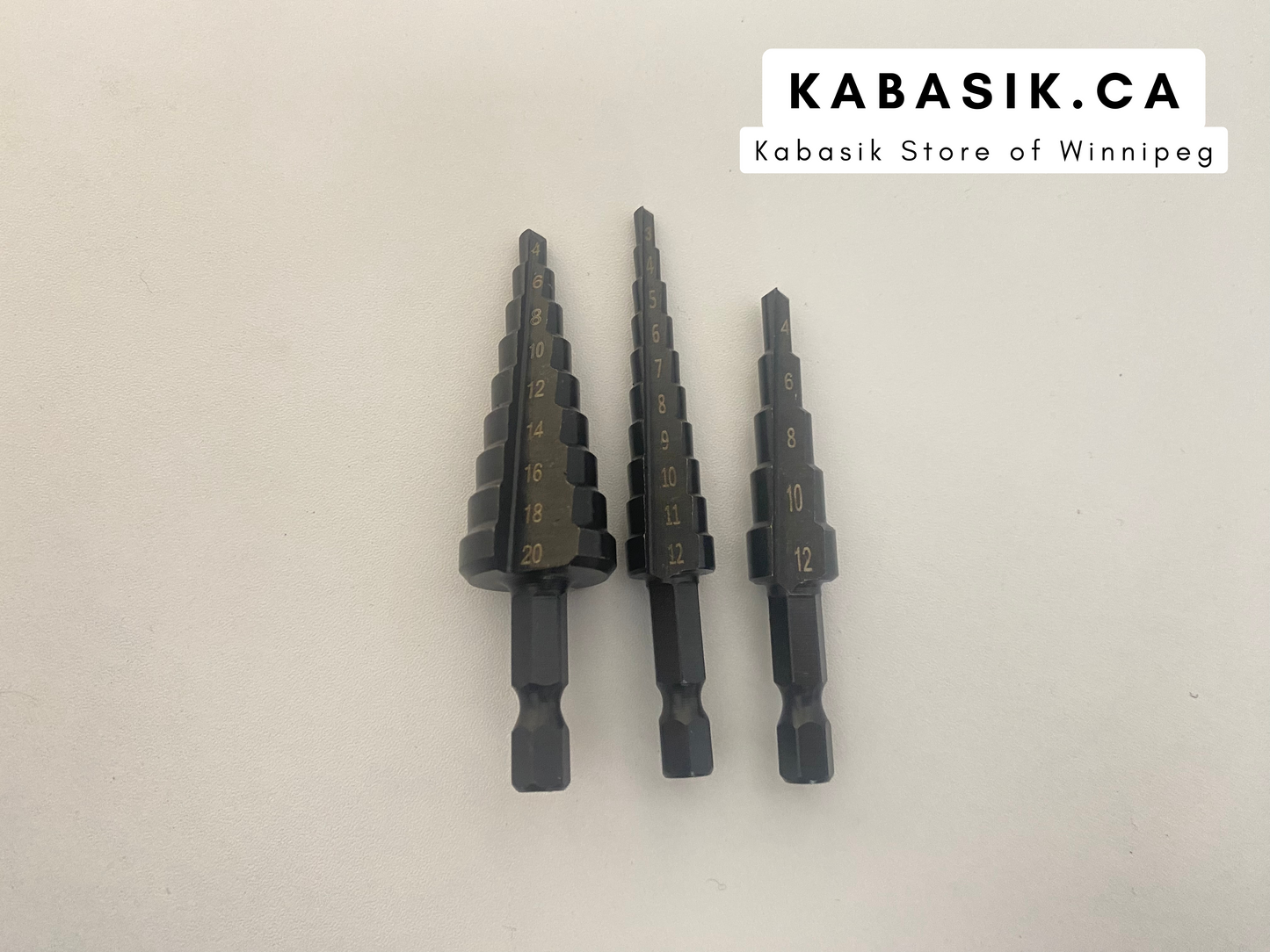 3pcs Hss Nitride Coated Step Drill Bits with 1/4 Hex Shank 4-12mm 3-12mm 4-20mm