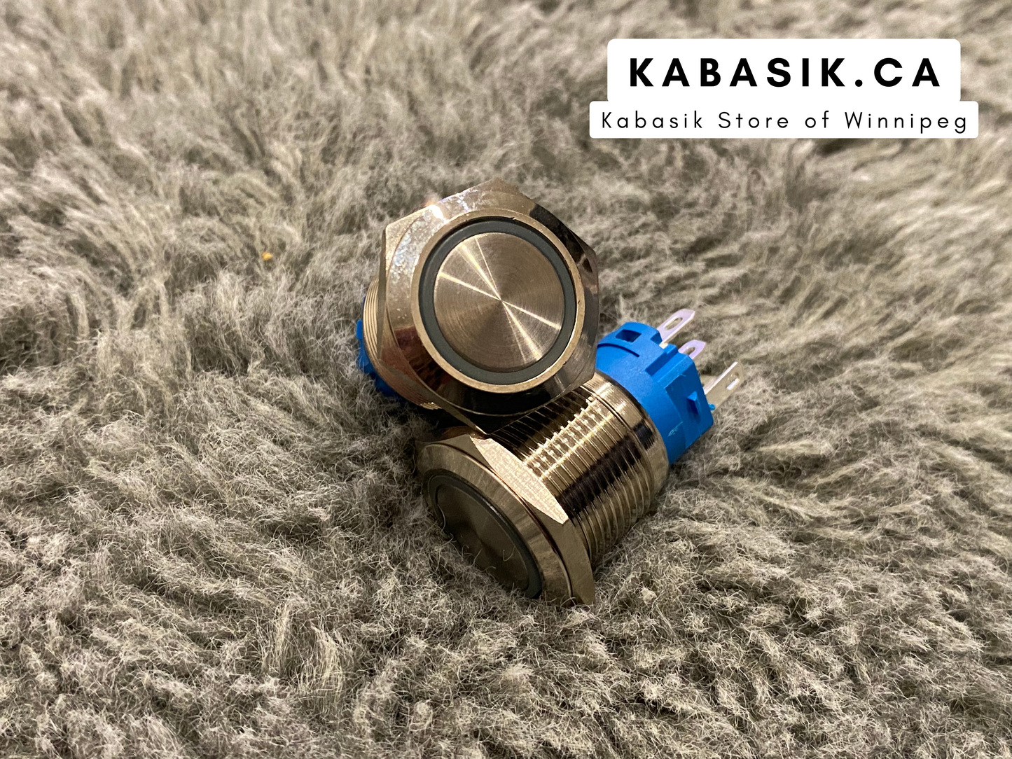 2Pcs DC 12V/24V Metal Latching Push Button Switch, 4 Pin Car RV Truck Boat SPDT ON/OFF Switch, Waterproof Self-Locking Round