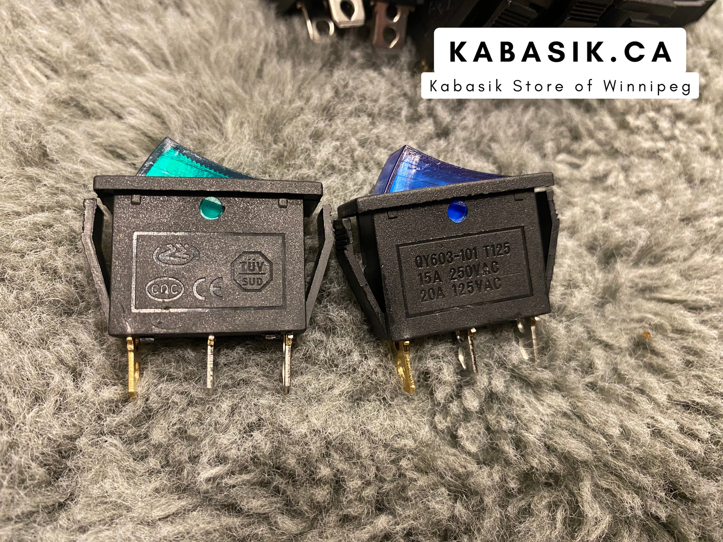 8Pcs AC 250V/15A, 125V/20A Illuminated LED On/Off SPST 3 Pin 2 Position Mini Rocker switch