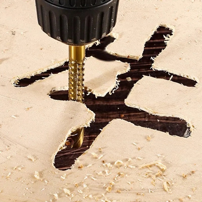 3pcs step drill bits 4-12/4-20/4-32mm and 3pcs sawtooth brill bits 3/6/8mm