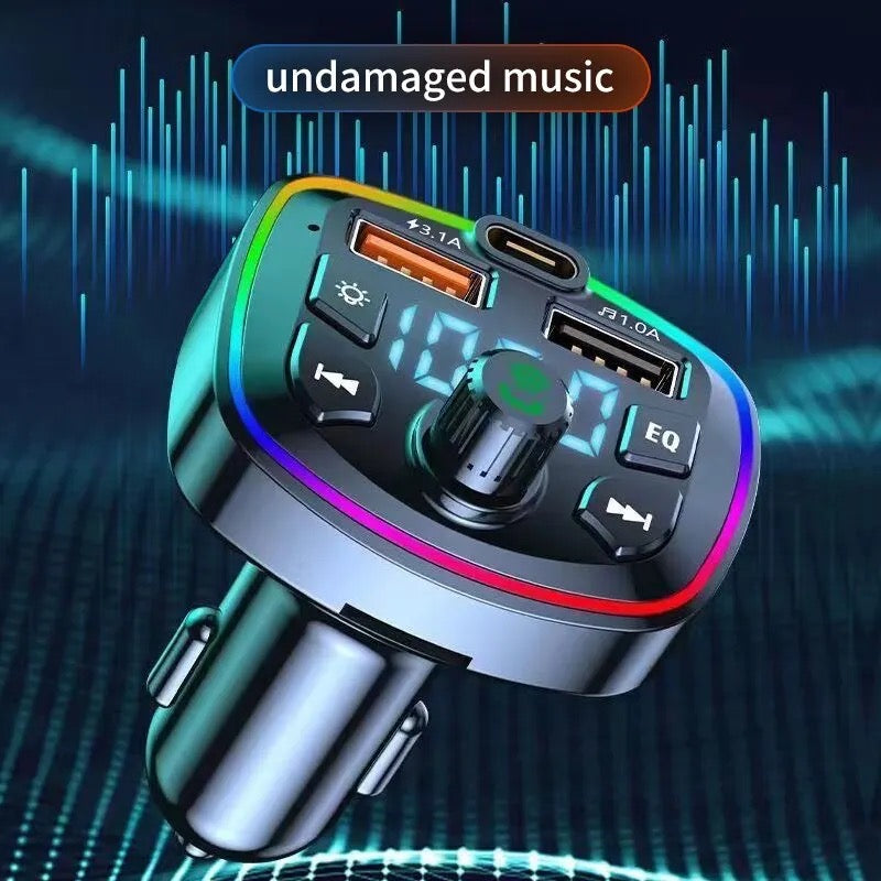 Q7 Car MP3 Player Bluetooth Charger Hands-free FM Transmitter Multi-function Plug-in Card
