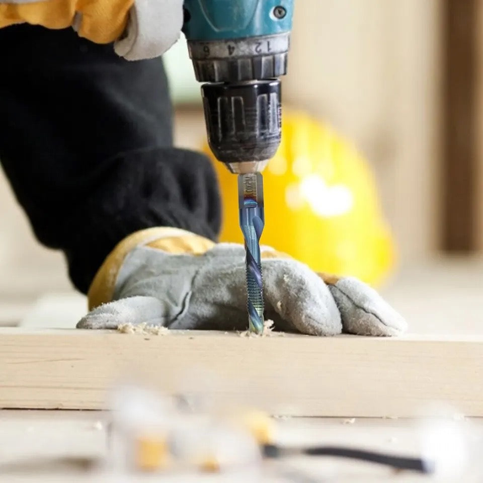 6pcs M3-M10 Screw Tap Drill Bits Set Hss Metric High Speed Steel 1/4