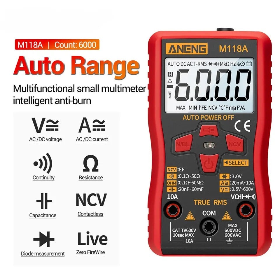 ANENG M118A Digital Mini Multimeter Tester with NCV