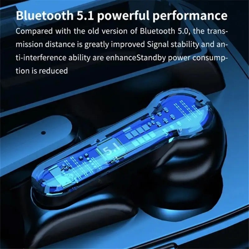 M19 Bluetooth Earphones Wireless Gaming Touch Esports Digital Display Sports
