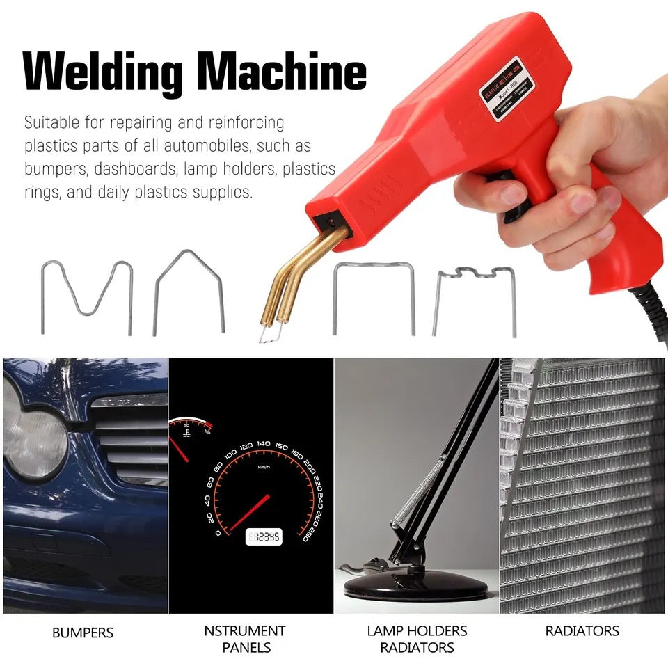 Plastic Welder 50W Hot Nail Gun With 200 Nails Car Bumper Repair Kit